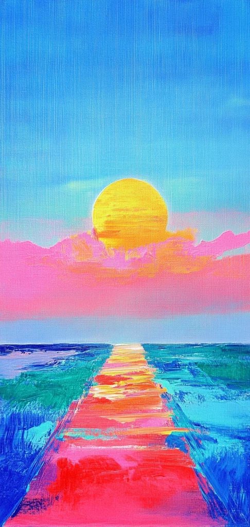 Vibrant Color Play and Reflection - Modernism