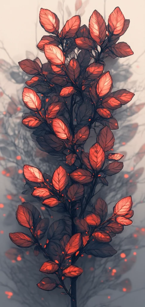 Red Accents on Monochrome - Oil Painting