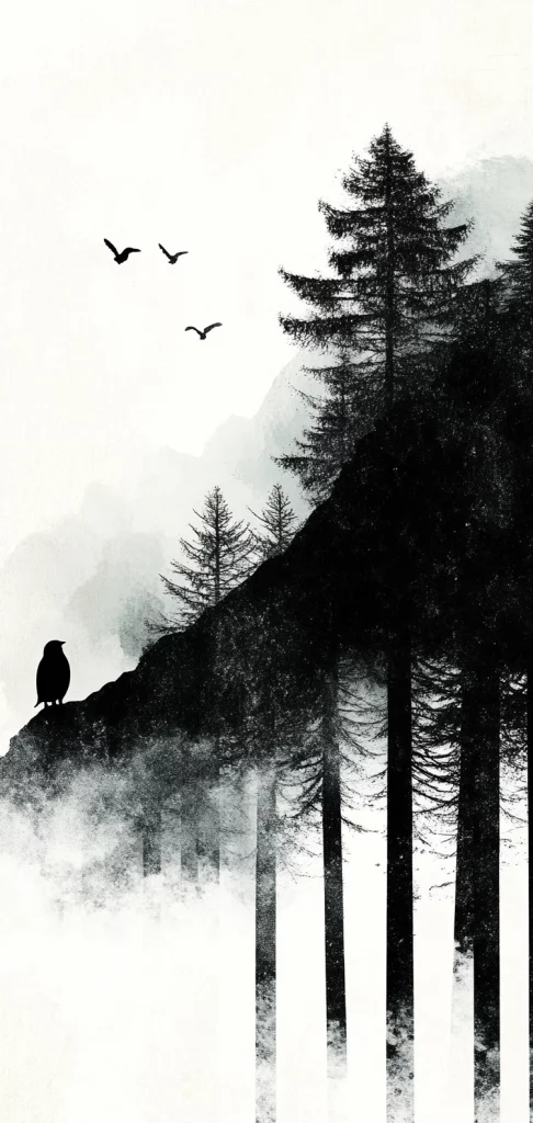 Monochrome Mist and Shadows - Black and White