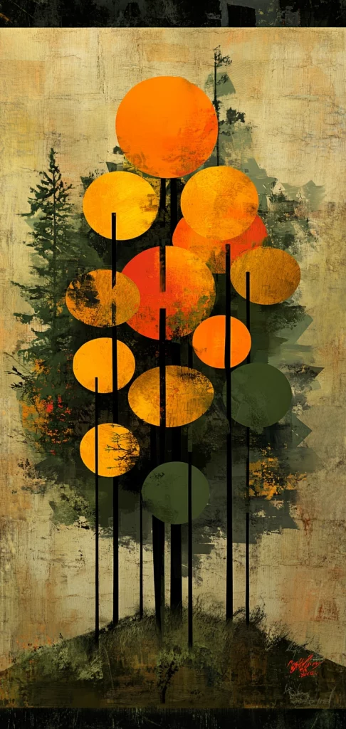 Textured Orange Geometry - Surrealism