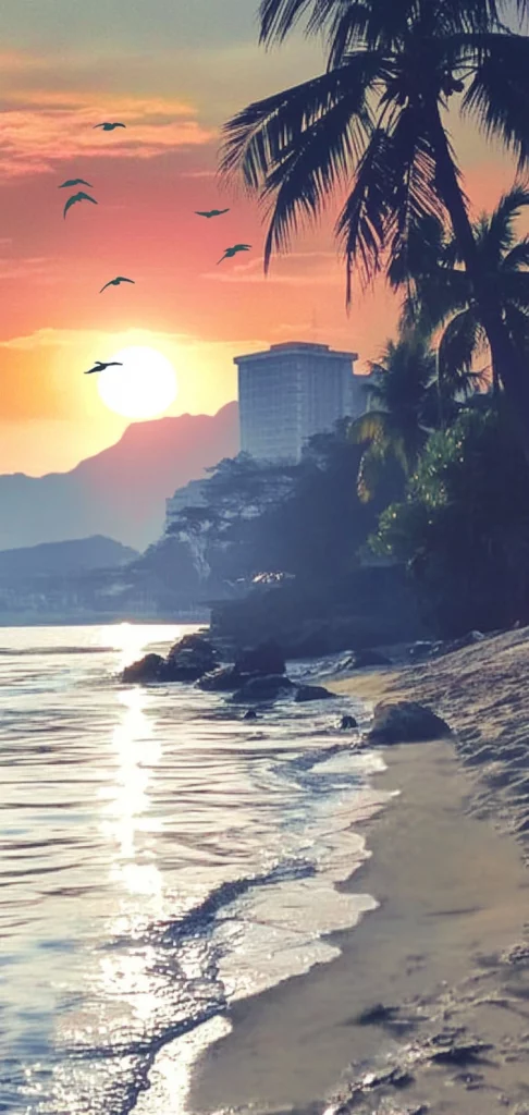 Sunset Gradient and Silhouettes - Illustration