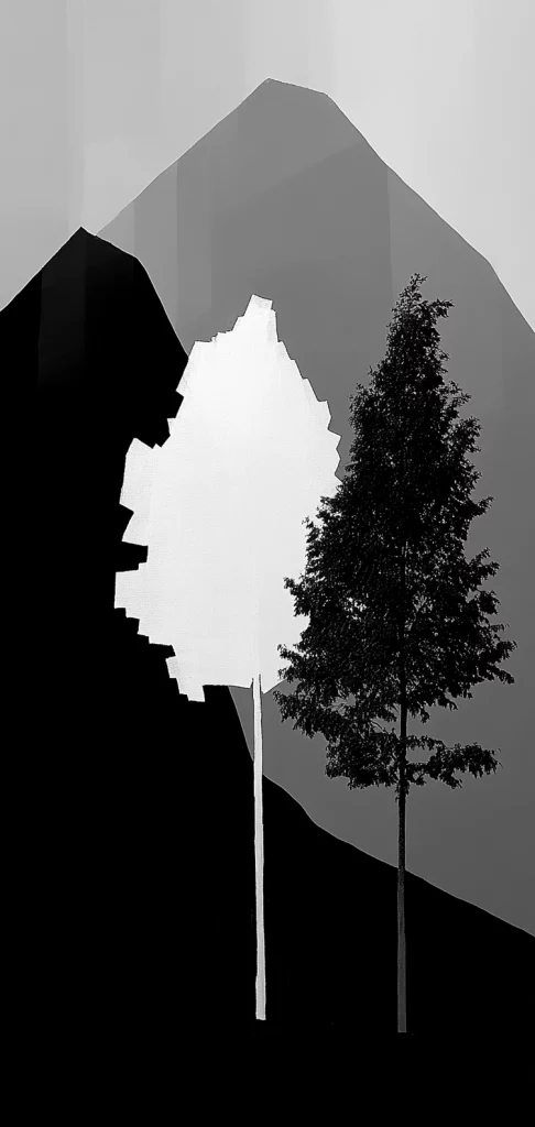 Minimalist Monochrome with Red - High Contrast