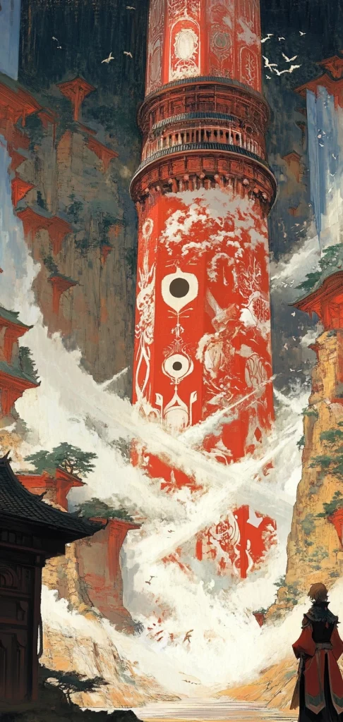 Textured Red and Blue Landscapes - Eastern Traditional