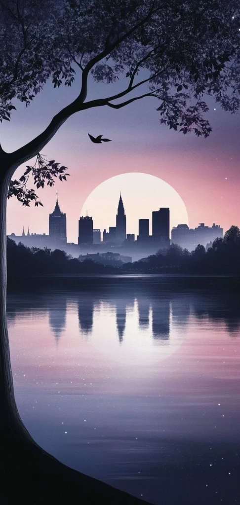 Cool Tone Landscapes with Silhouettes - Modernism