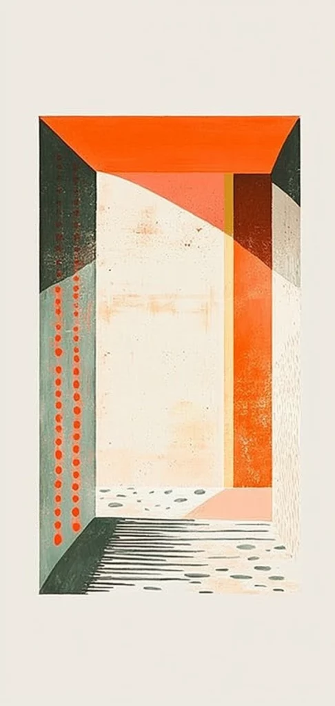 Orange Linear Abstraction - Retro