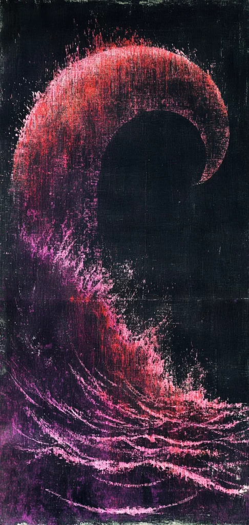 Dark Neon Textured Landscape - Textured