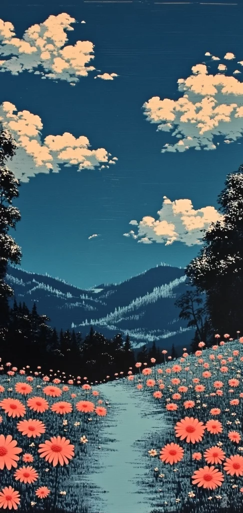 Vibrant Blue with Floral Accents - Western Classical