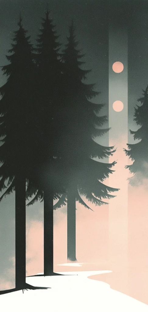 Contrasting Silhouette Landscapes - Illustration