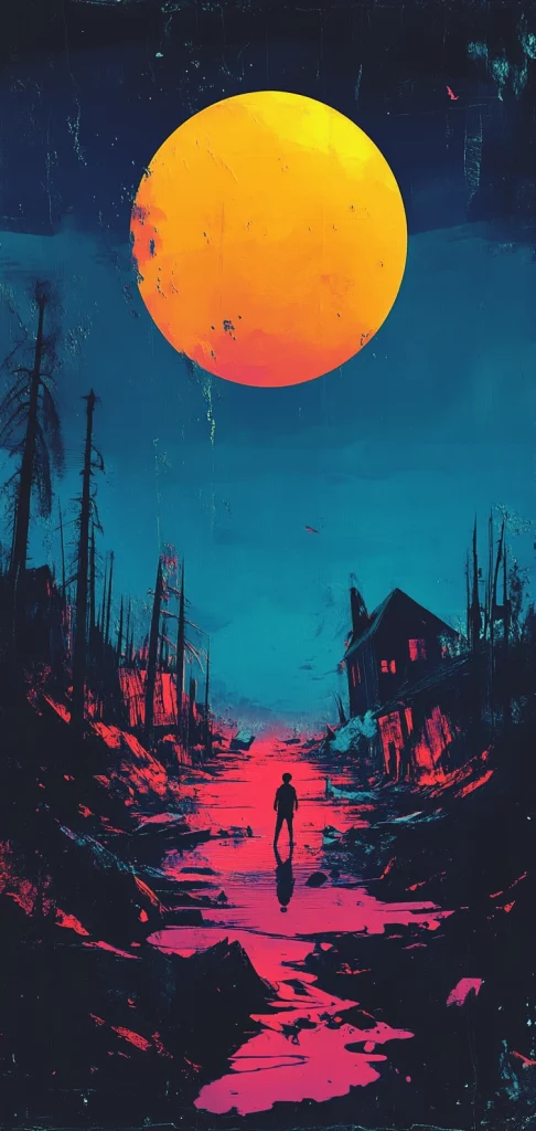 Cosmic Glow Urban Landscape - Fluorescent Effect