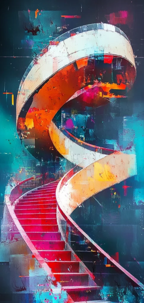 Vibrant Illumination and Abstract Forms - Illustration