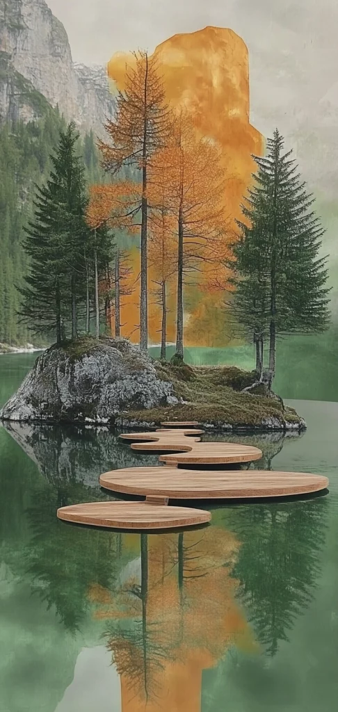 Vibrant Green Amber Illumination - Modernism