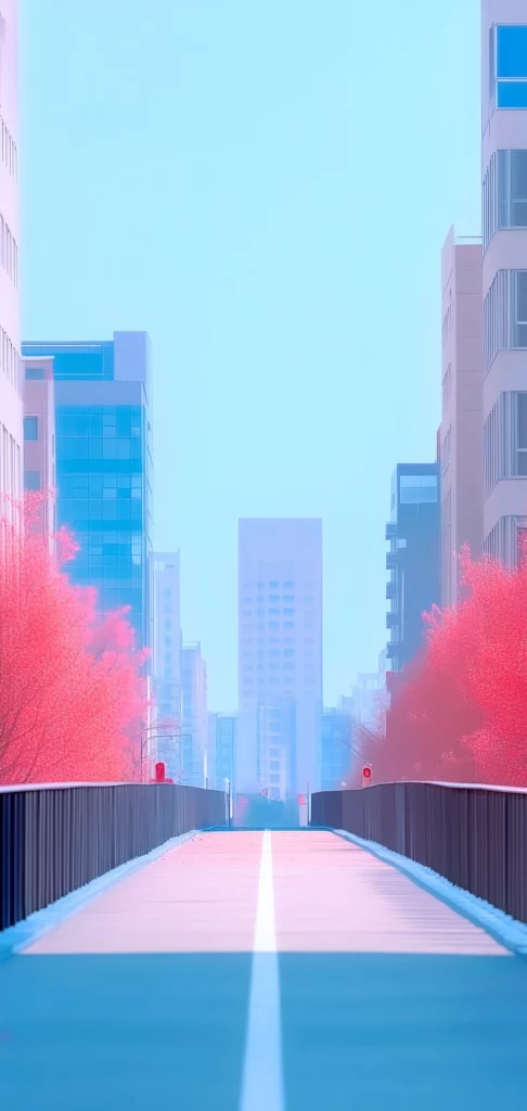 Soft Pink and Blue Glow - Cool Tone