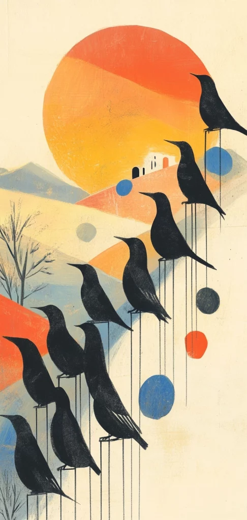 Illustrative Contrasts with Warm Accents - Illustration