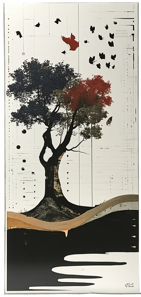 Dark Vertical Composition - Minimalism