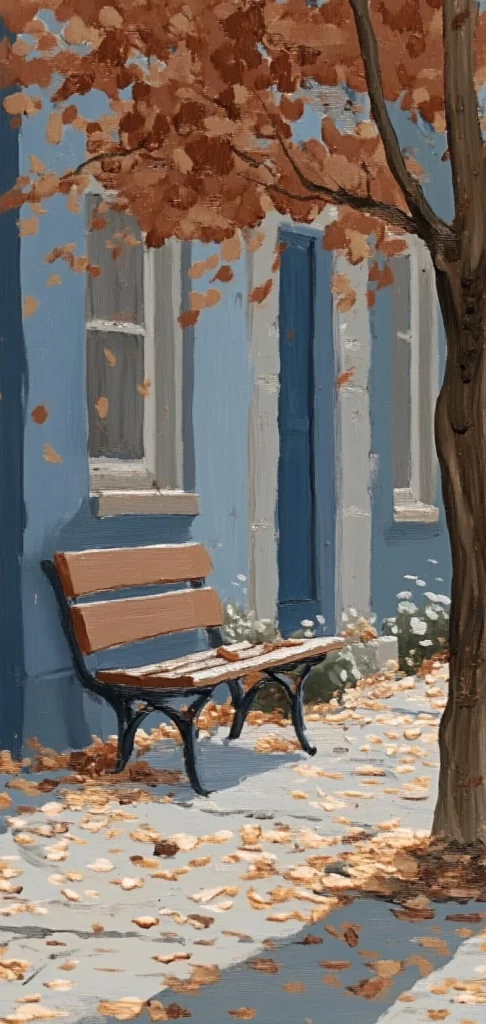Muted Blue Autumn Charm - Modernism
