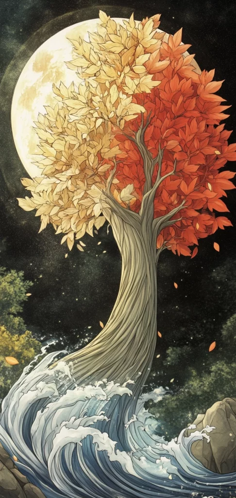 Vibrant Natural Textured Scene - Illustration