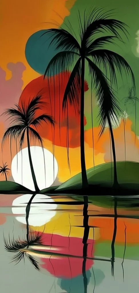 Vibrant Landscape Expression - Illustration