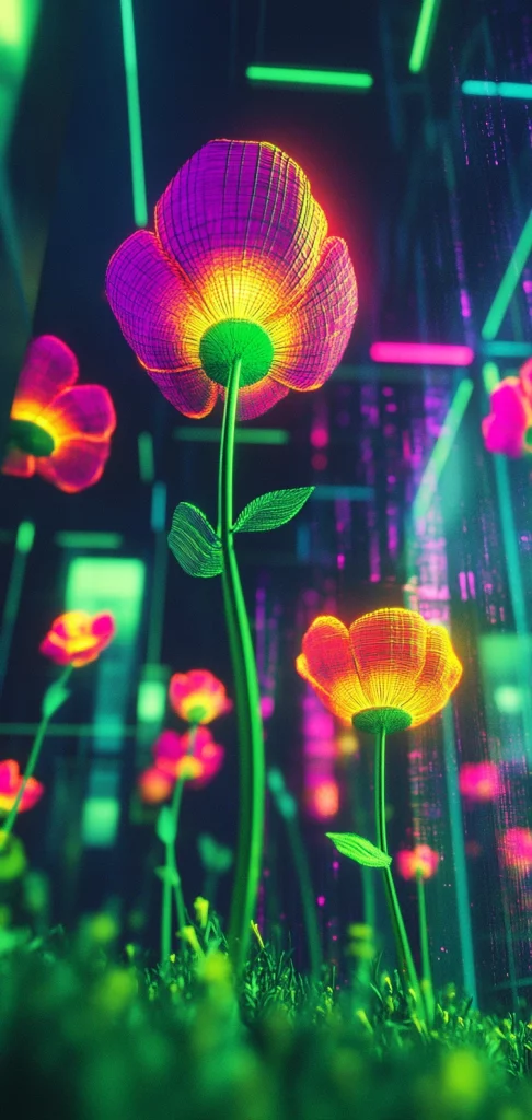 Neon Fluorescence with Dark Background - Fluorescent Effect