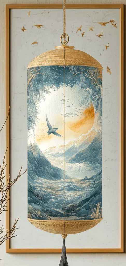 Vintage Golden-Blue Hues - Eastern Traditional