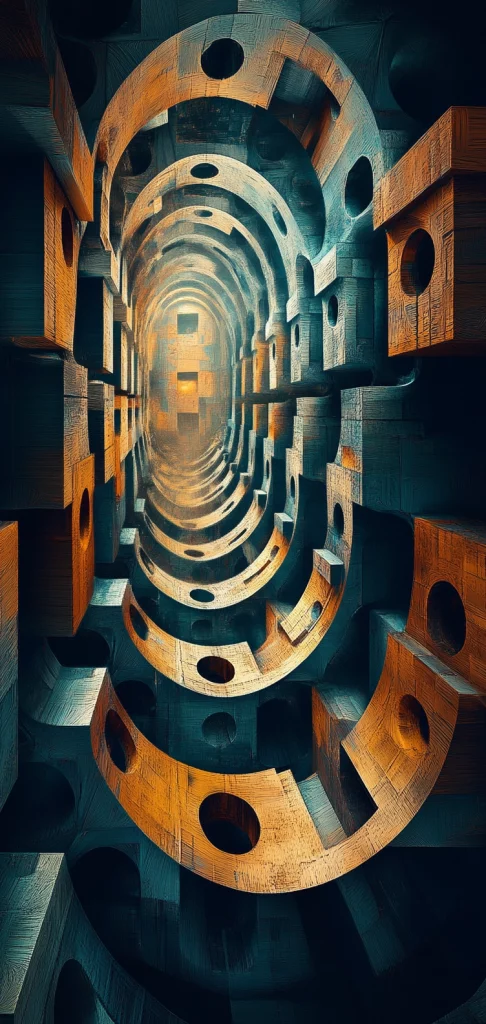 Golden Dimensional Geometry - 3D Rendering