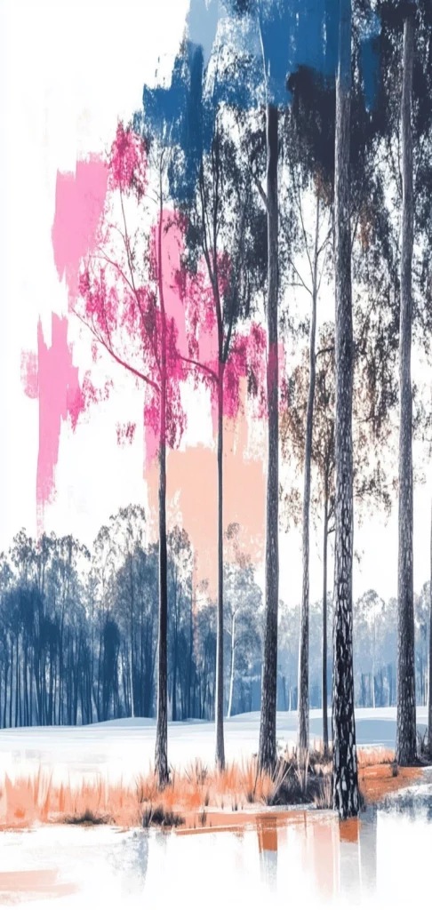 Pink Blue Archway Montage - Illustration