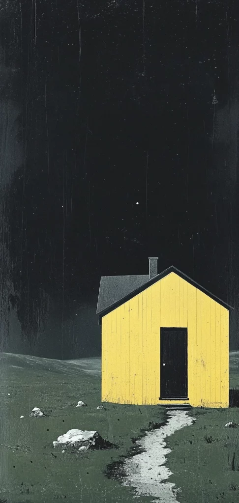 Monochrome Nightscape with Yellow Accents - Monochrome