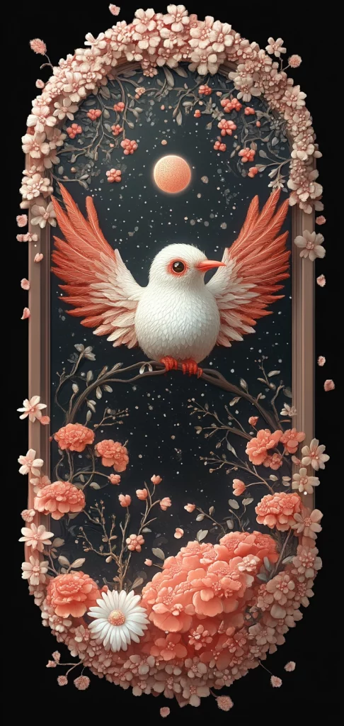 Soft Blossoms with Dark Background - High Contrast