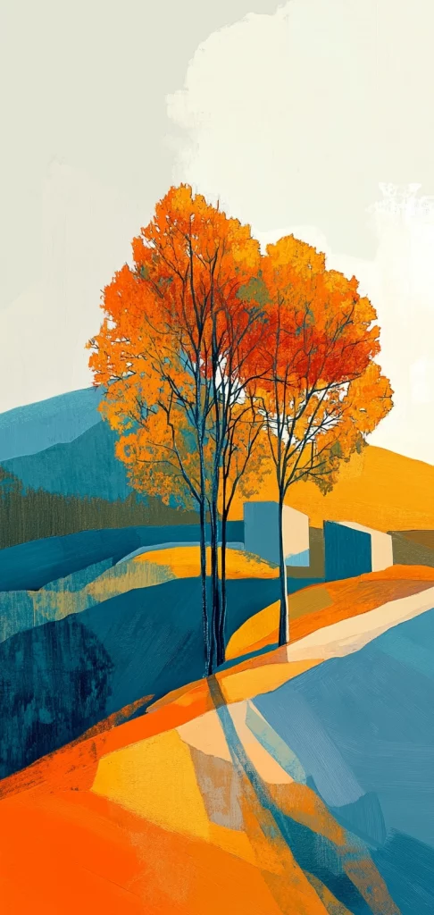 Vibrant Autumn Reflections - Cool Tone