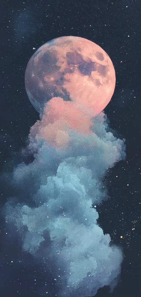 Moonlit Dreamscape in Pastel - Blur Effect