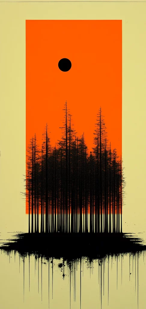 Muted Earth with Bold Orange - Warm Tone