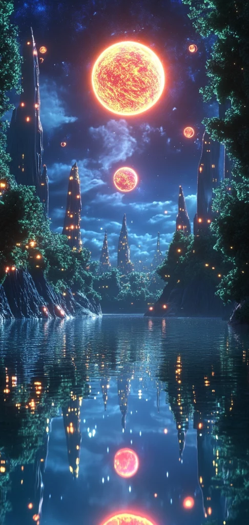 Neon Lit Futuristic Scenery - Cyberpunk