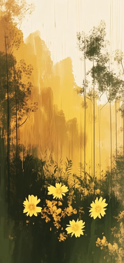 Expressive Floral Warm Tones - Nature