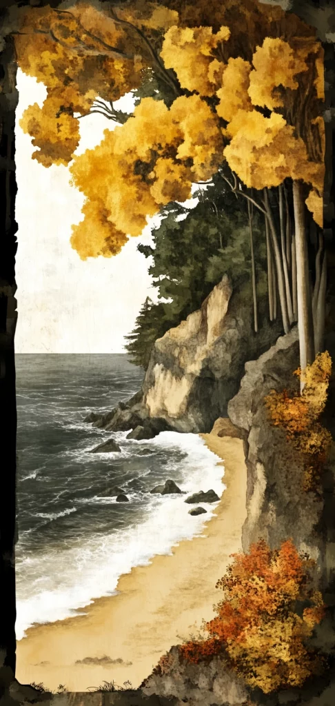 Golden Light Landscapes - Ink Painting