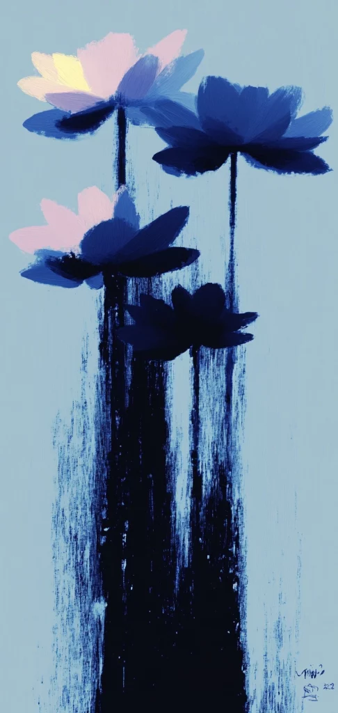 Dark Blue Silhouette Contrast - Eastern Traditional