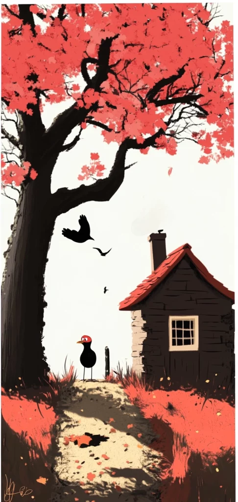 Bold Red Accent Illustration - Pop Art