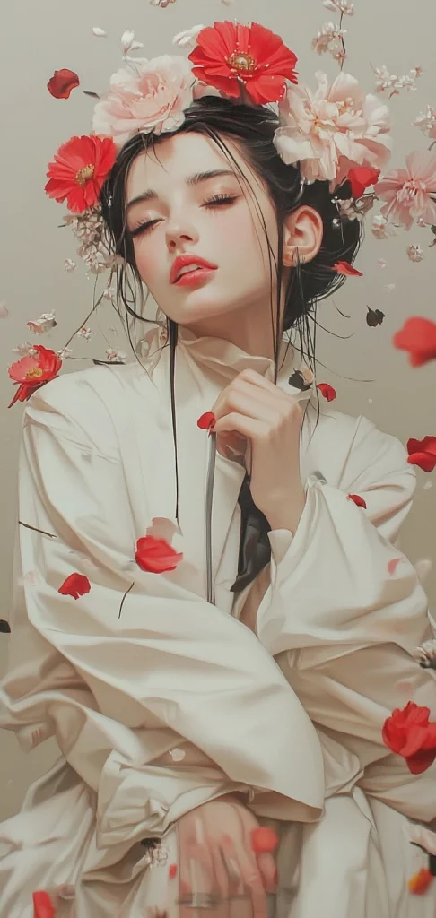 Floral Dreamscape with Soft Hues - Illustration