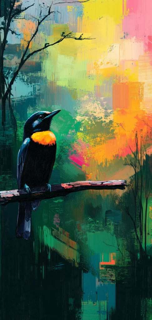 Vibrant Gradient Brushwork - Modernism