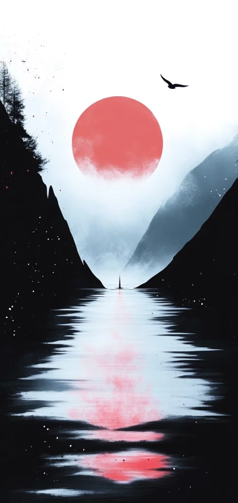 Monochrome Red Contrast - Minimalism