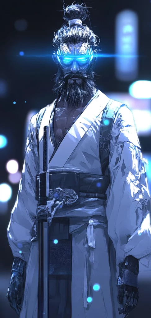 Neon Lighting with Cool Blue Hues - Tech