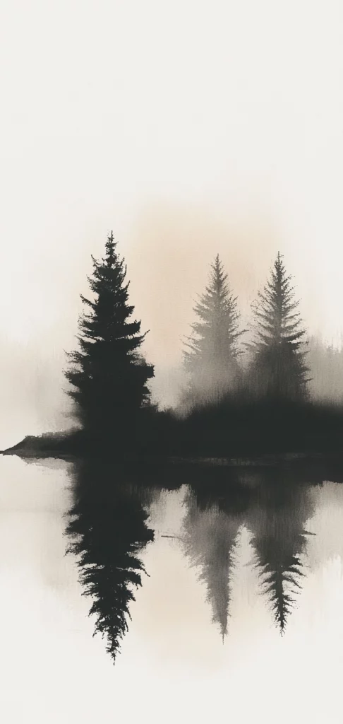 Sepia Toned Ink Impressions - Black and White