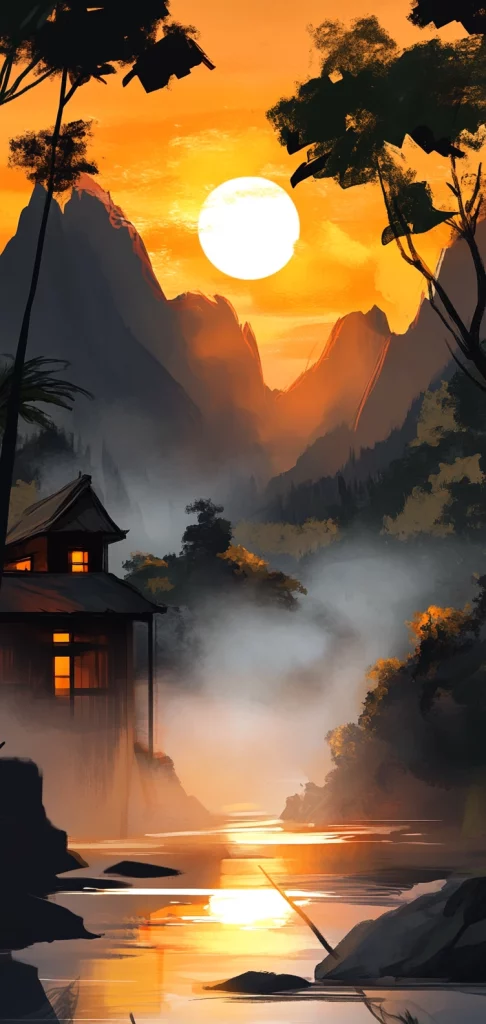 Warm Tone Landscape Impressionism - Natural