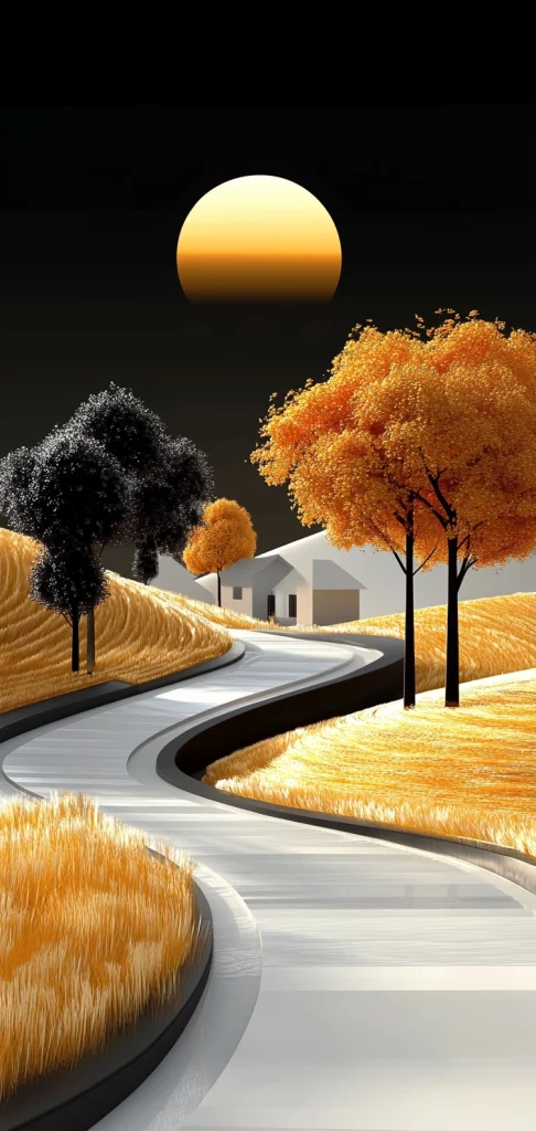 Golden Blooms Vertical Play - High Contrast