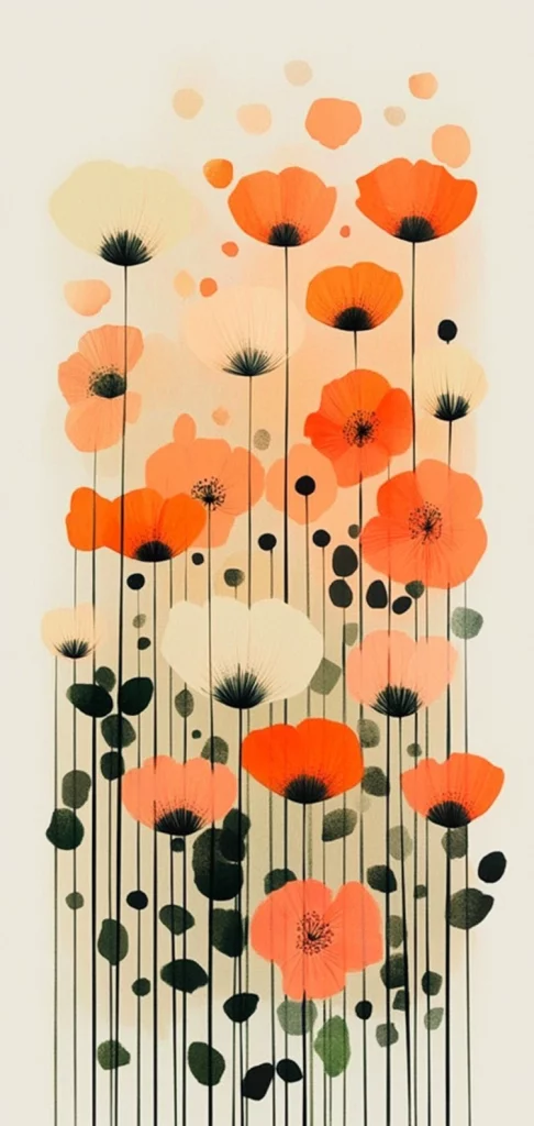 Orange Linear Abstraction - Abstract Art