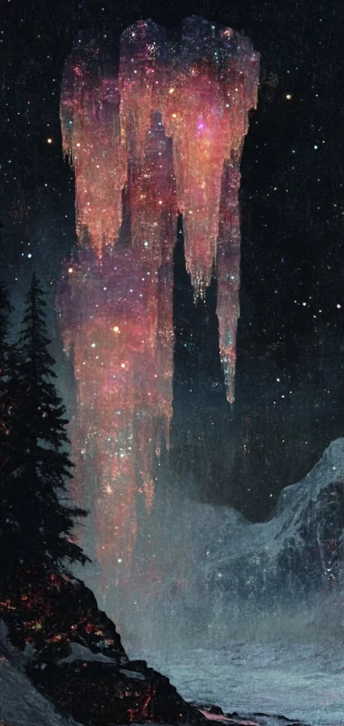 Iridescent Gothic with Prismatic Night Glow Gothic Midjourney style sref code