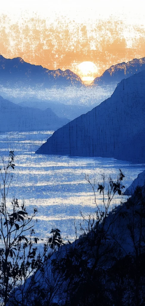 Textured Nightfall and Dawn Landscape - Modernism