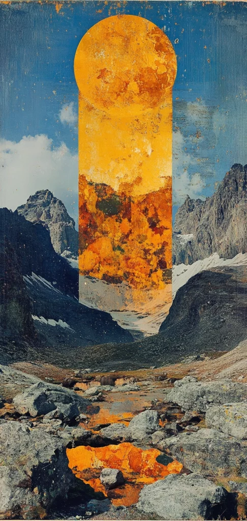 Golden Textured Landscape Illumination - Modernism