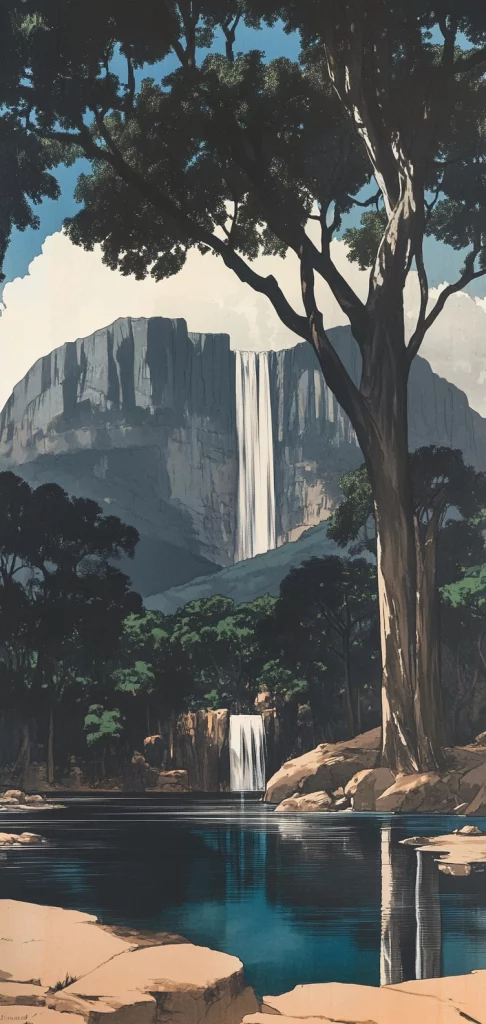 Muted Earth Tones with Reflections - Watercolor