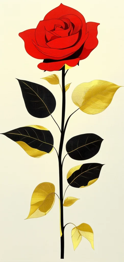 Gold and Red Contrast - Minimalism