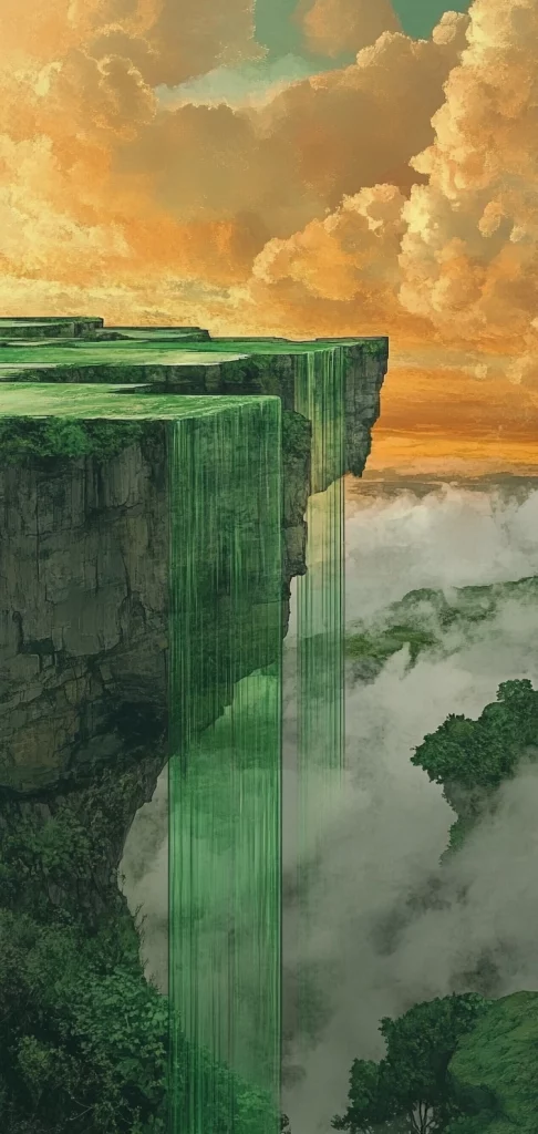 Vibrant Green Amber Illumination - Modernism