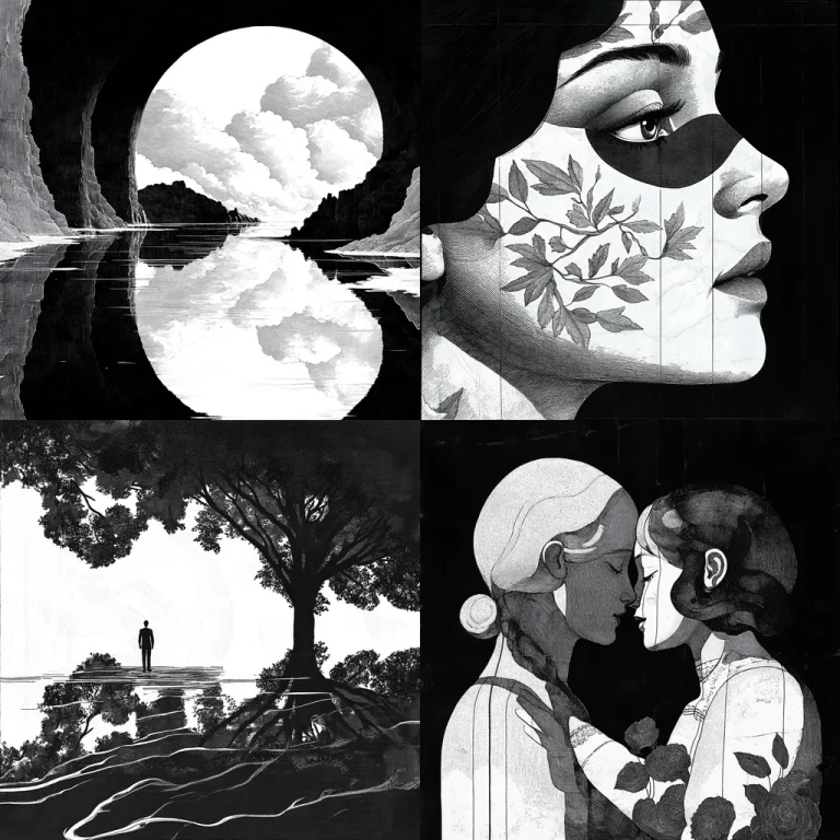 Monochrome Reflections and Contrast - Midjourney style sref code